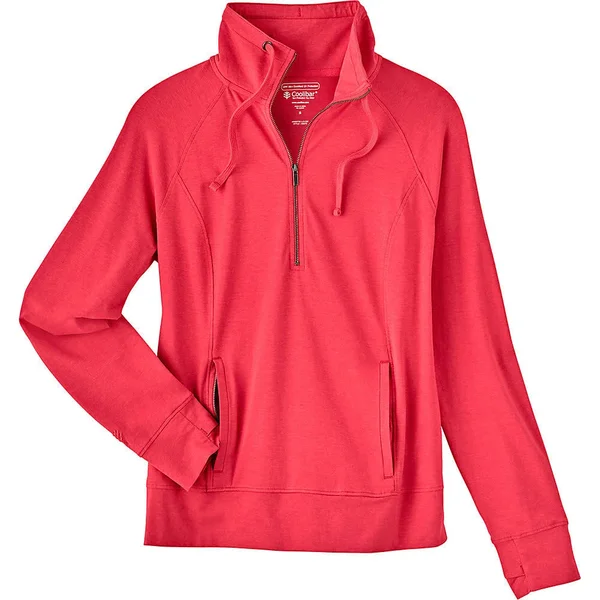 Coolibar Women's Annette Half-Zip - SPF Protective Shirts for Women, Red, X-Small