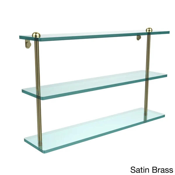 Allied Brass 22 inch Triple Tiered Glass Shelf Matte Black