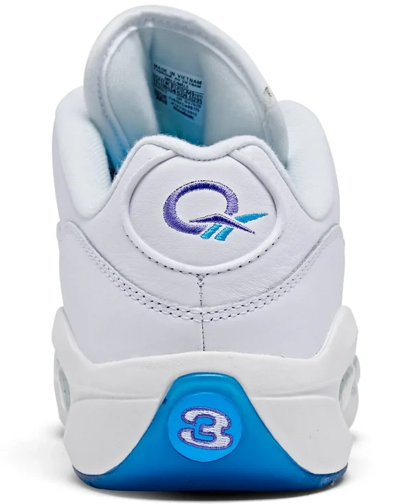 Reebok Men's Question Low Basketball Shoes in White/Footwear White Size 10.5, Suede