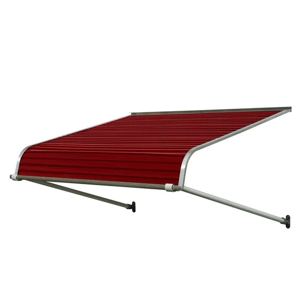 NuImage Awnings 1100 72-in Wide x 54-in Projection Brick Red Solid Open Slope Door Fixed Awning - K110907213
