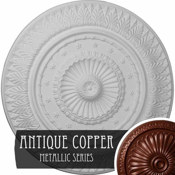 26 5/8x22OD x 2 1/4x22P Christopher Ceiling Medallion - Hand-Painted Clear Yellow