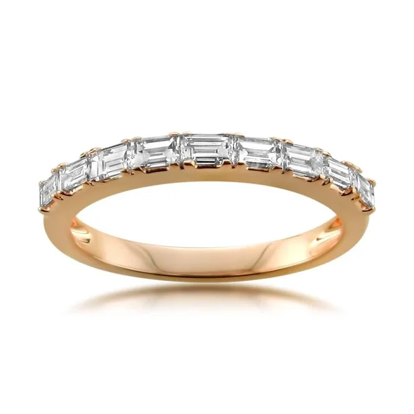 Montebello 14kt Gold 1/2ct TDW Baguette-cut Diamond Wedding Band White Rose 5