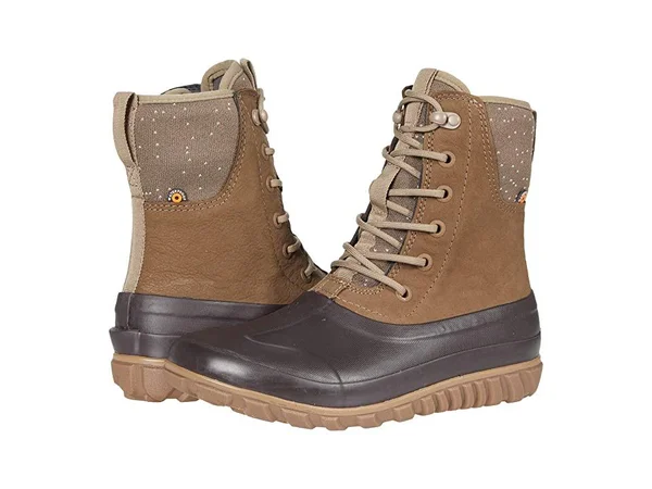 Bogs Women's Classic Casual Tall Lace Leather Boot - 11 - Tan