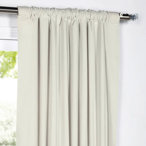 Exclusive Fabrics Signature Blackout Velvet 63x22 Length Curtain - 50 x 63 - Silver Grey