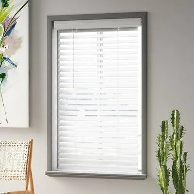 Cordless Room Darkening Fauxwood Snow White Venetian Blind Symple Stuff Width: 35x22W - Length: 72x22L
