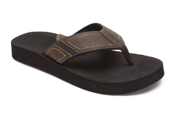 Dunham Men's Carter Flip-Flop - Size: 8, Brown Leather
