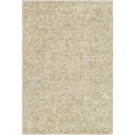 Merrin Hand-Tufted Wool Tan/Cream Area Rug Rug Size: Rectangle 2& x 3&