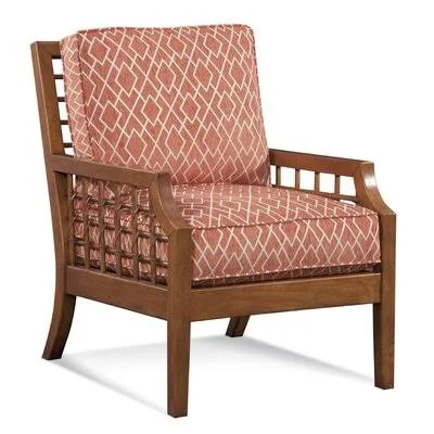 Merida 26x22 Wide Lounge Chair Braxton Culler Natural Finish/Pewter Stripe; 0213-81