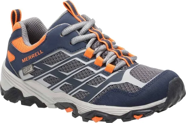 Merrell Kid's Moab FST Low Waterproof - Size: 6, Navy/Grey/Orange