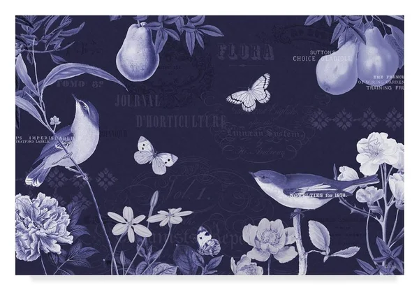 Trademark Fine Art 'Botanical Blue IV' Canvas Art by Katie Pertiet - Size: 22 x 32