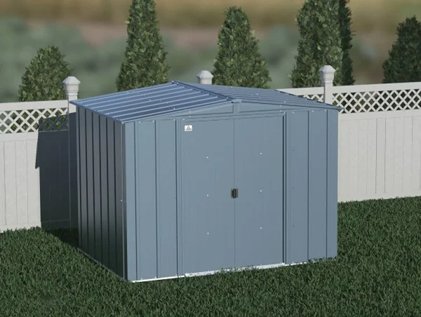 Arrow Classic Steel Storage Shed, 8 ft. x 6 ft., Blue Grey