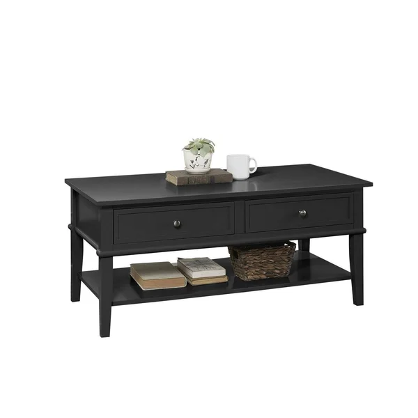 Desert Fields Eclectic Boho Coffee Table, Black - Black