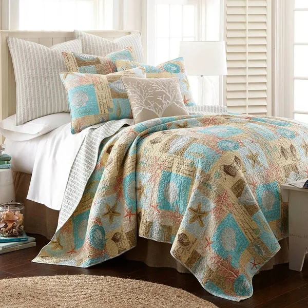 Levtex Bahamas Reversible Quilt - Blue, King
