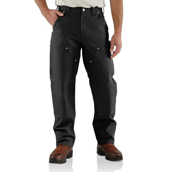 Carhartt Firm Duck Double Front Work Dungaree Pants - Men's Black