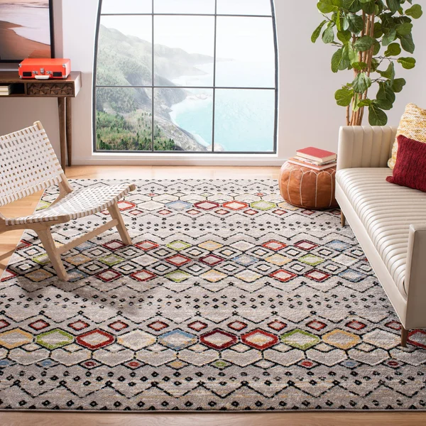 Safavieh Amsterdam AMS108K 5&1x22 x 5&1x22 Square Ivory - Multi Area Rug