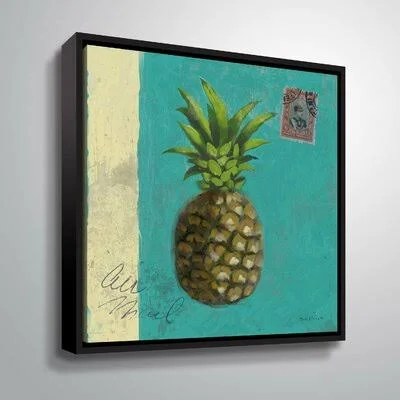 &Pineapple II& - Print on Canvas Bay Isle Home Format: Black Framed, Size: 14x22 H x 14x22 W x 2x22 D