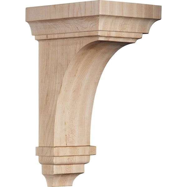 6 inchw x 6 3/4 inchd x 12 inchh Large Jefferson Wood Corbel - Maple