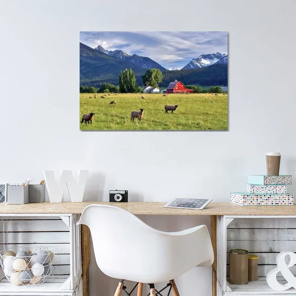 Dennis Frates Canvas Prints - Mountain Sheep ( scenic & landscapes > Nature > fields, grasslands & Meadows art)