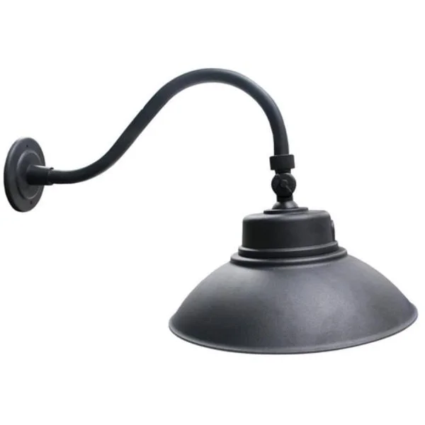 14x22 LED Dusk to Dawn Gooseneck Barn Light - 42 Watt, White, Black and Bronze Finishes, Mounting Arm and Wall Plate Included, W