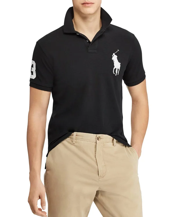 Polo Ralph Lauren Men's Big Pony Custom Slim Fit Mesh Polo - Red