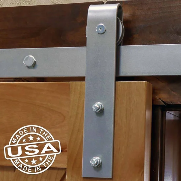 Premium Wagon Wheel Horseshoe Roller Hanger w/ Bolts for Barn Door for 1 3/4x22 Doors - White Bronze