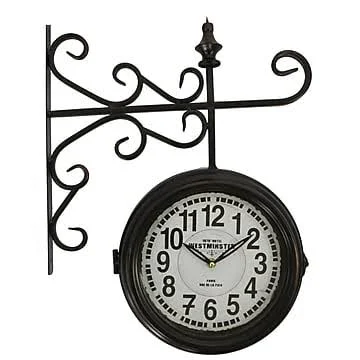 Yosemite Home Decor Double Sided Wall Clock - Black