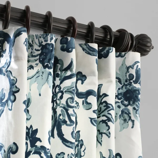 Exclusive Fabrics Indonesian Printed Cotton Twill Curtain Panel - 50 x 120 - Indonesian Rust