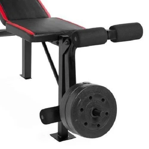 Cap Weight Bench with Dumbbell Set 140 lbs Standard Vinyl Workout Fitness Home Gym