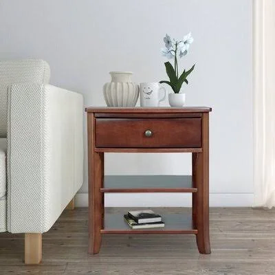 1 - Drawer Solid Wood Nightstand Red Barrel Studio Color: Espresso