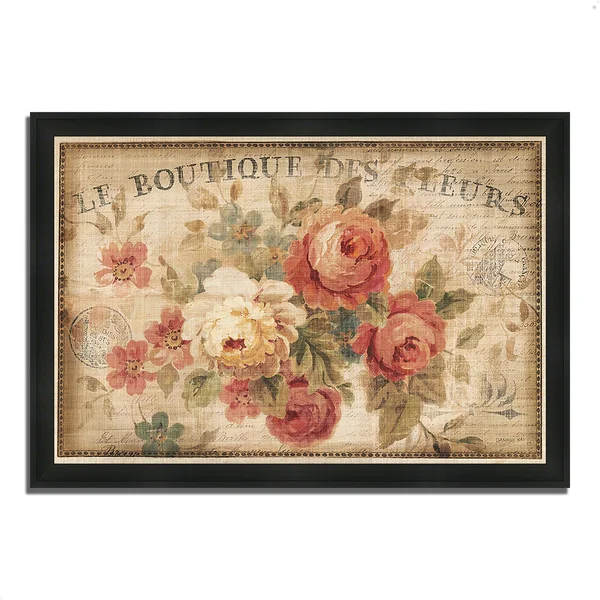 Parisian Flowers III by Danhui Nai - 60x22 x 41x22 Framed Painting Print