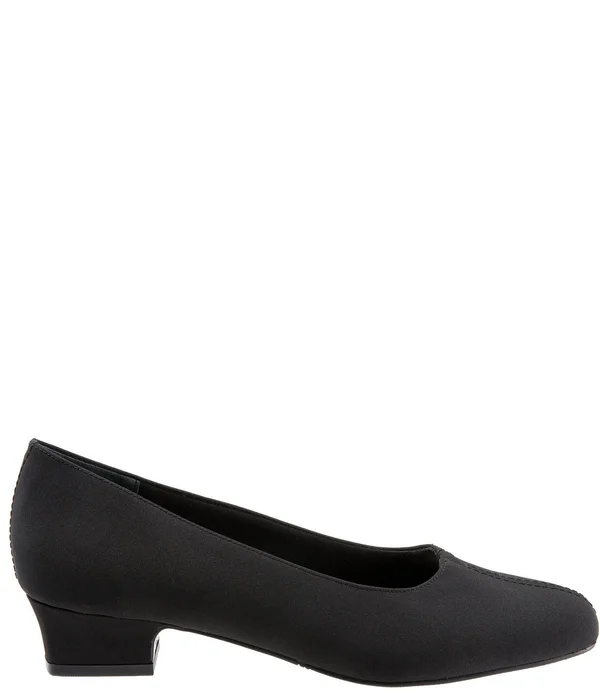 Trotters Doris Pumps, Women's, Black Micro, Size: 8.5