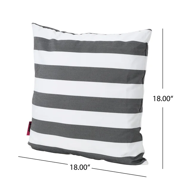 La Jolla Outdoor Striped Water Resistant Square Throw Pillows - Set of 4 - Blue/White - Zigzag
