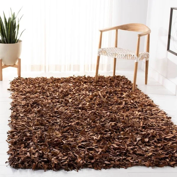 Safavieh Leather Shag LSG511D Area Rug - Red - Size: 5 x 8 ft.