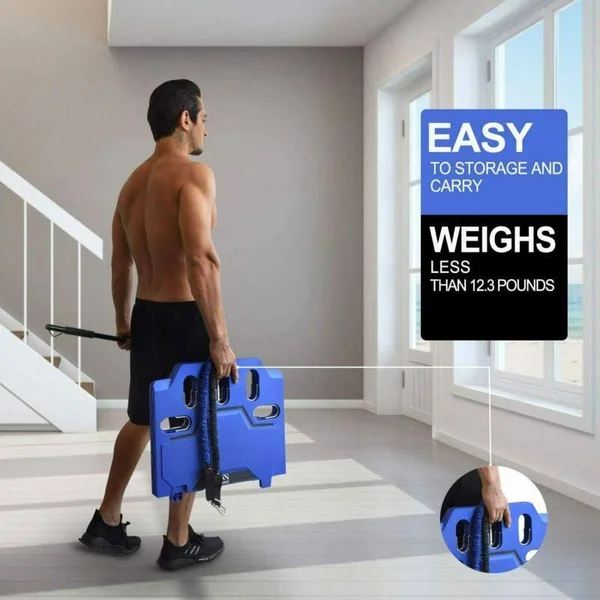 FITINDEX Portable Home Gym - Exercise Equipment with Resistance Bands Bar, Muscle Build Workout Equipment for Men/Women, Full-Bo