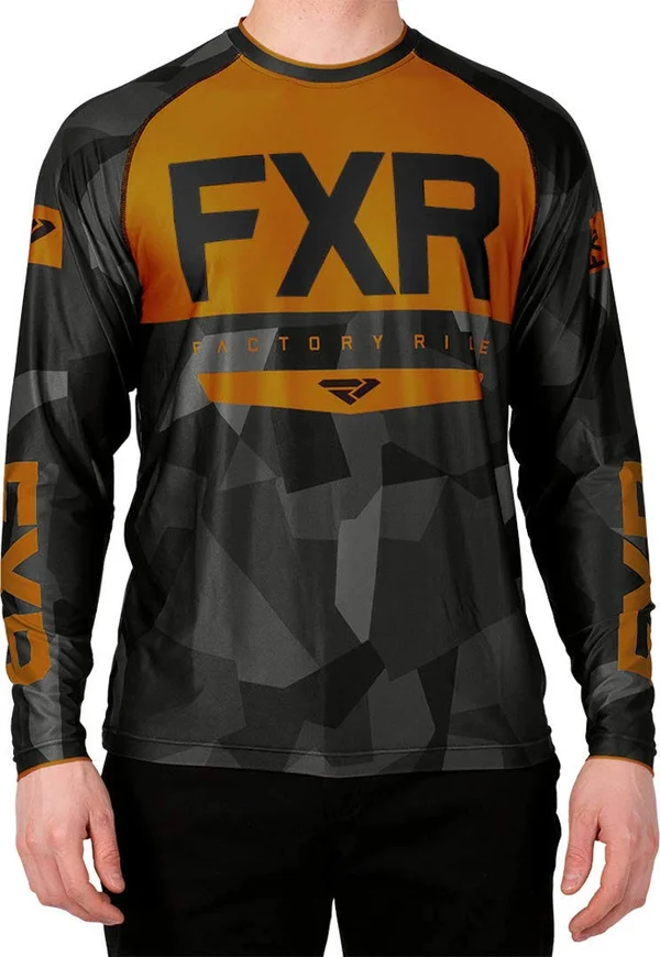 FXR Helium-X Tech Longsleeve Charcoal Camo-Orange 3XL