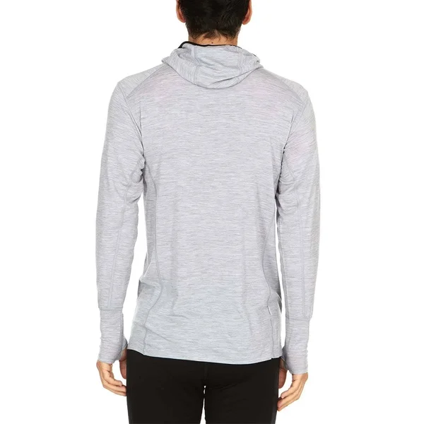 Minus33 Merino Wool Clothing Woolverino Men's Micro 1/4 Zip Hoodie Ash Gray - M