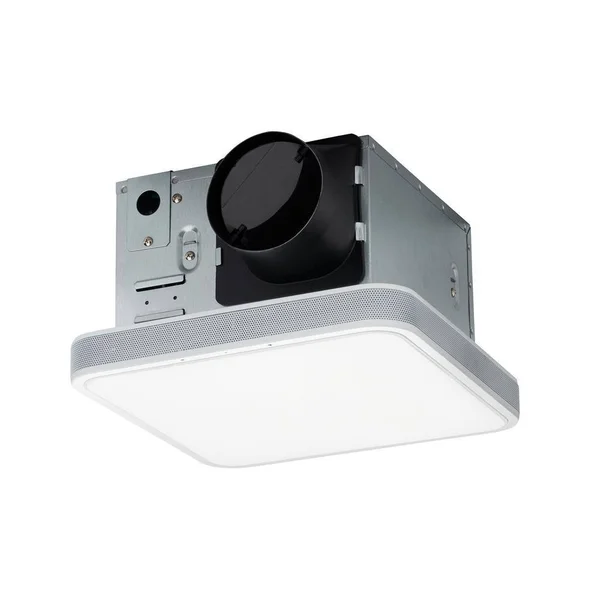 Homewerks 110 CFM LED Ceiling Mounted Bathroom Exhaust Fan with Alexa Voice Assistant and Bluetooth Speakers - White