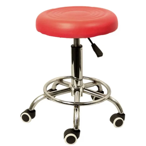 RetroArcade.us ra-Stool-red Arcade Stool Adjustable Roller Chair Seat for Cocktail or Sit Down Style Arcade Games, Red