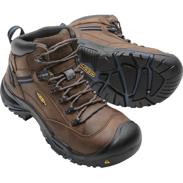 Keen Men's Waterproof Steel Toe Boots Braddock Al Mid - 12, Bison/Ensign Blue
