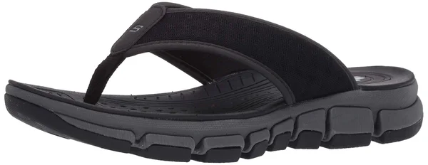 Skechers Men's Relaxed Fit Ridgewell Sandgo Flip Flop, Black
