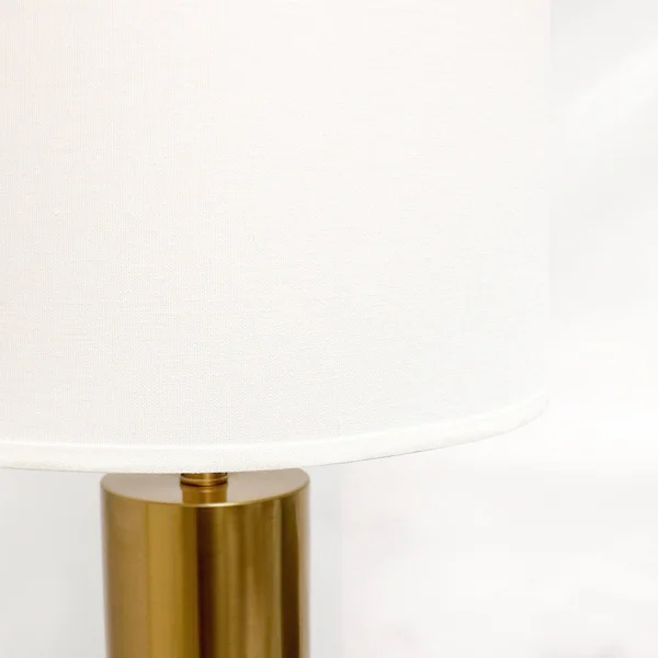 Pasargad Home PMT-29011 25 in. Modern Marble & Metal Pillar Rhoda Table Lamp with Light E27 Bulb White & Gold