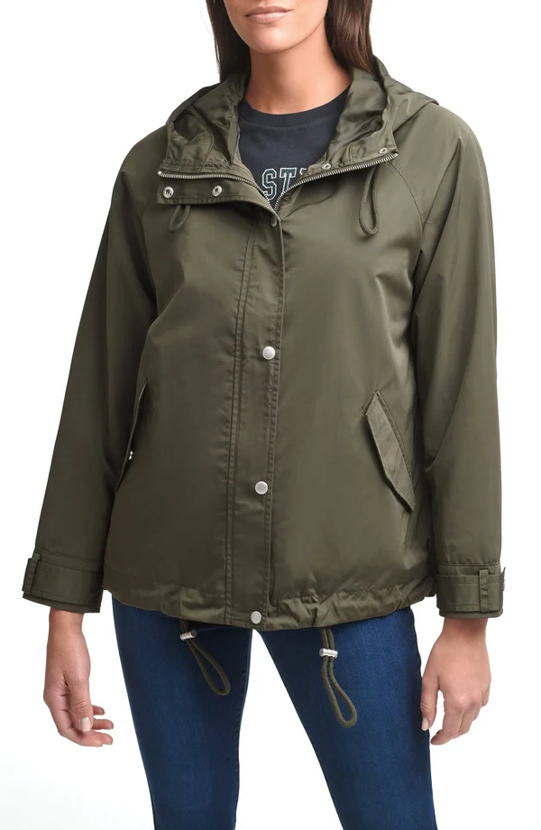 Levi&s Water Resistant Hooded Rain Jacket - Green - Medium