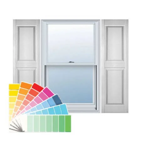 14.75 in. W x 31 in. H Builders Edge, Standard Two Equal Panels, Raised Panel Shutters, Includes Matching Installation Spikes, 0