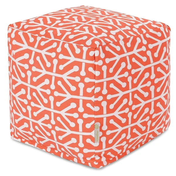 Majestic Home Goods Aruba Indoor, Outdoor Ottoman Pouf Cube - Pacific