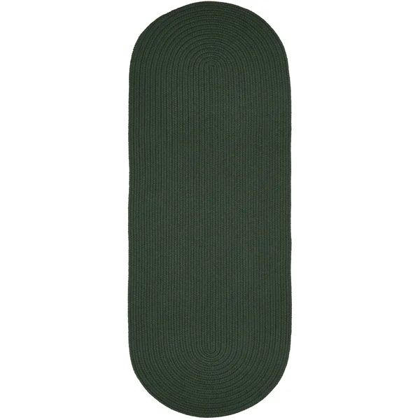 Pura Braided Rug in Hunter Green 4' x 6' Oval