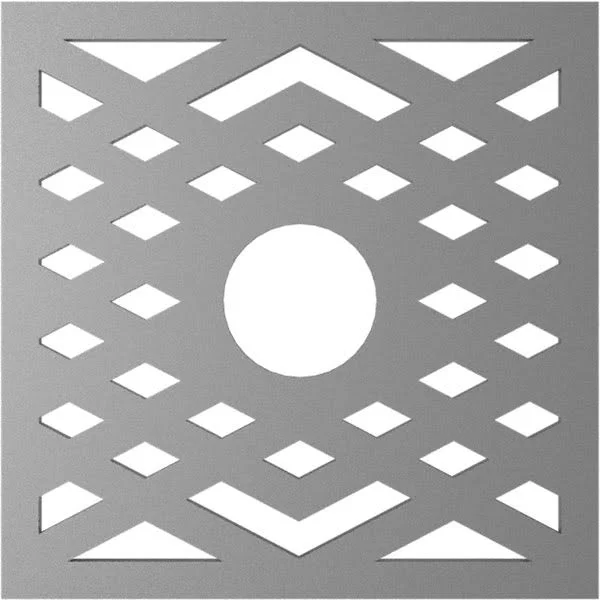 Ekena Millwork CMPP32CHAWS 32x22OD x 8 1/4x22ID x 1x22P Chevron Architectural Grade PVC Pierced Ceiling Medallion - Antiqued Warm