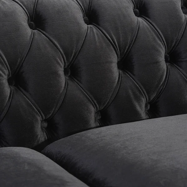 Christopher Knight Home Parkhurst Tufted Chesterfield Velvet 3-seat Sofa - Black