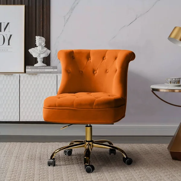 Byrsa Task Chair with Tufted Back for Office - Orange