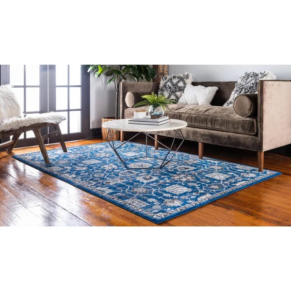 Unique Loom Amelia Tradition Area Rug (9& x 12& - Blue)