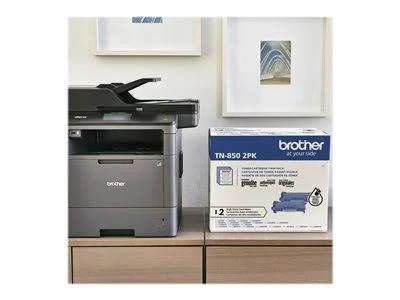 Brother TN-850 High-Yield Black Toner Cartridges - Pack of 2 Cartridges